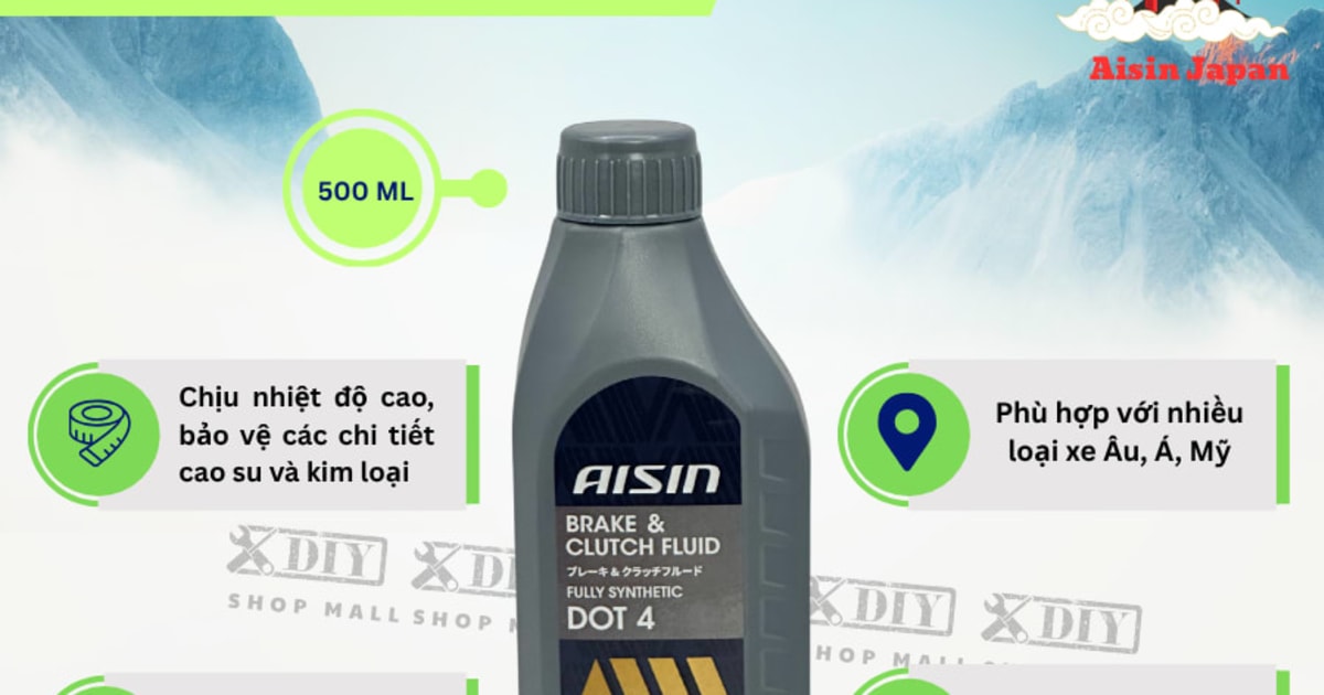 Dầu thắng DOT 4 500ml Hiệu Aisin mã BFSDT405L