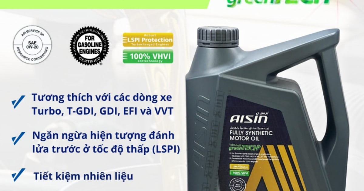 Dầu động cơ xăng 0W-20 API SP 10.000Km 4 Lít Hiệu Aisin mã ESFP0024P