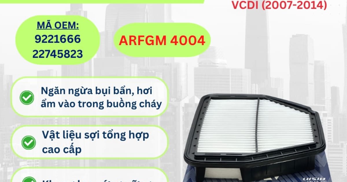 Lọc gió động cơ Chevrolet hiệu Aisin mã ARFGM-4004