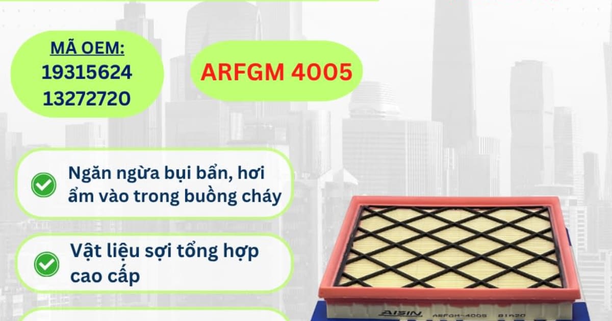 Lọc gió động cơ Chevrolet hiệu Aisin mã ARFGM-4005