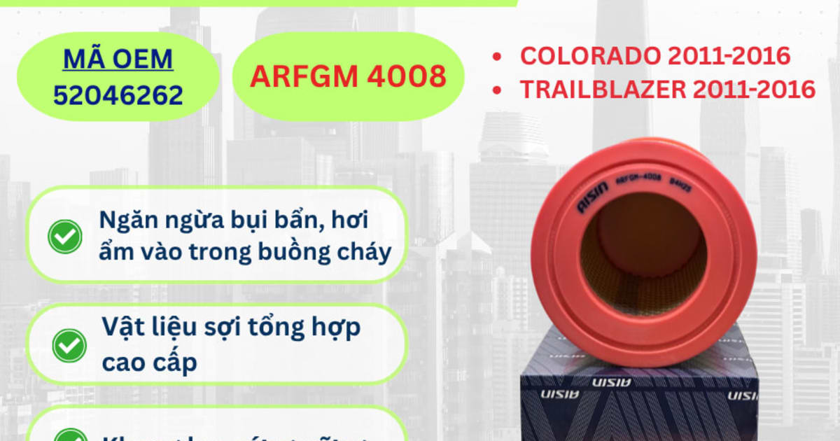 Lọc gió động cơ Chevrolet hiệu Aisin mã ARFGM-4008