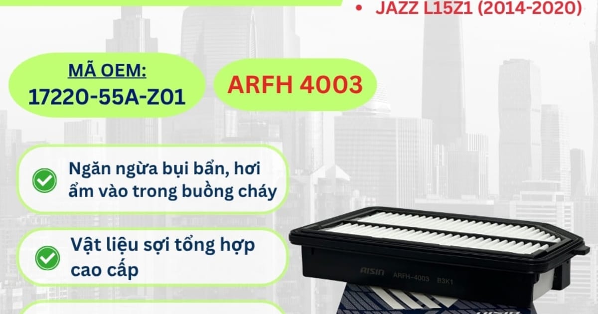 Lọc gió động cơ Honda hiệu Aisin mã ARFH-4003