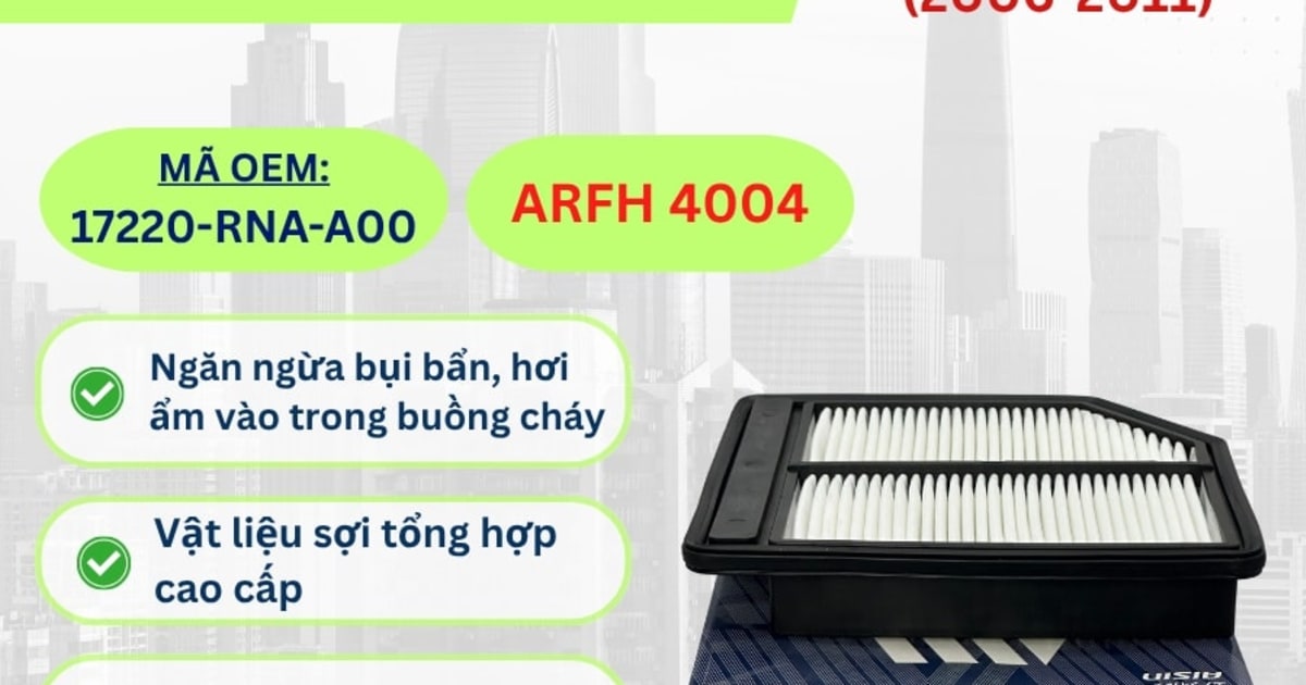 Lọc gió động cơ Honda hiệu Aisin mã ARFH-4004