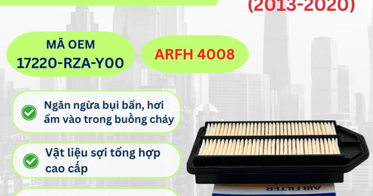 Lọc gió động cơ Honda hiệu Aisin mã ARFH-4008