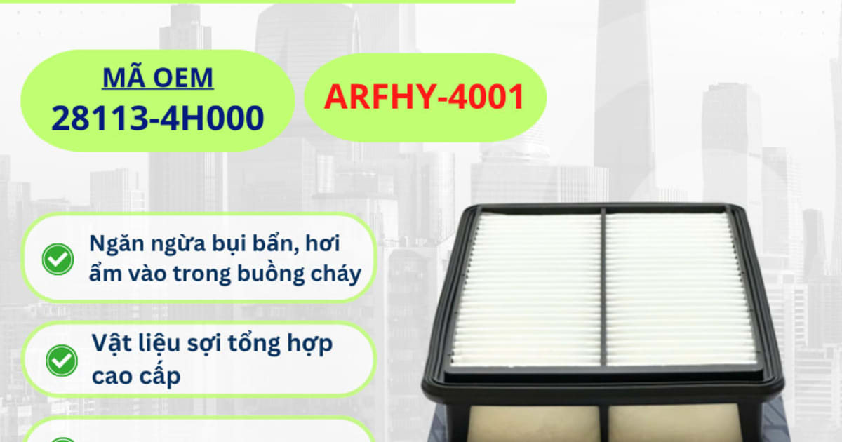 Lọc gió động cơ Hyundai hiệu Aisin mã ARFHY-4001