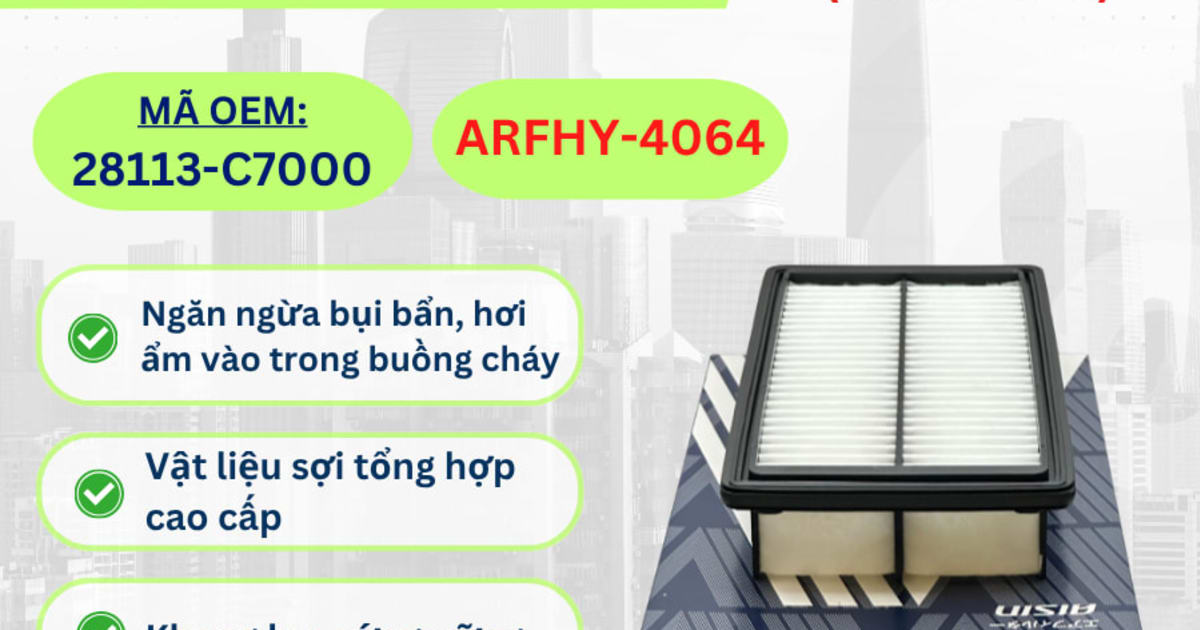 Lọc gió động cơ Hyundai hiệu Aisin mã ARFHY-4064