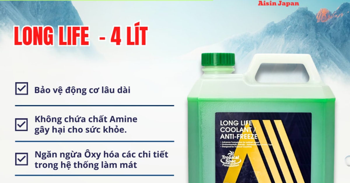 Nước làm mát Xanh 4 Lít Hiệu Aisin mã LCPM20A4LG