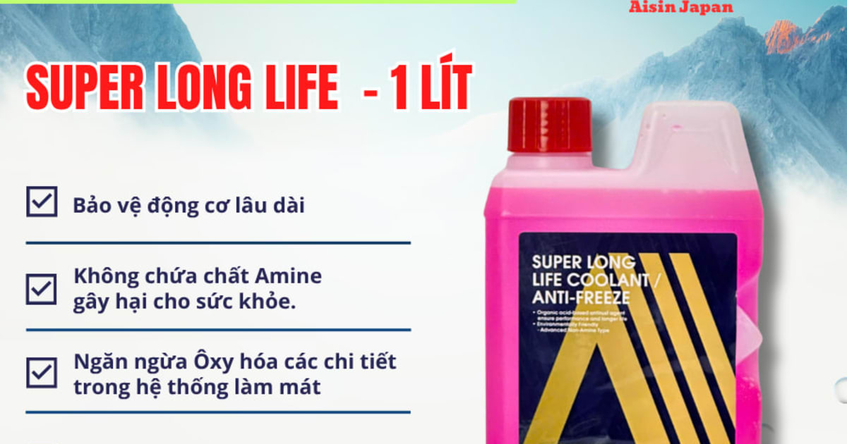 Nước làm mát Hồng 1 Lít Hiệu Aisin mã SCPM50A1LPK