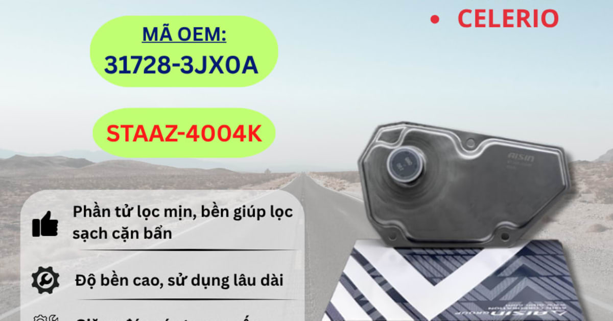 Lọc nhớt hộp số Mitsubishi, Suzuki, VinFast hiệu Aisin mã STAAZ-4004K