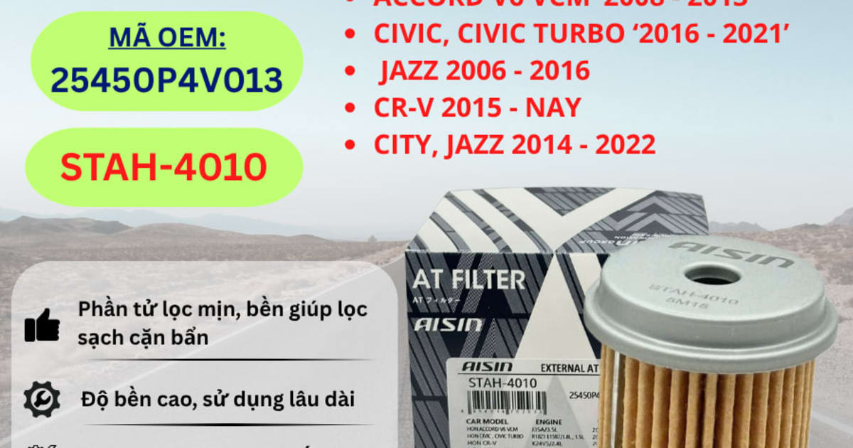 Lọc nhớt hộp số Honda hiệu Aisin mã STAH-4010