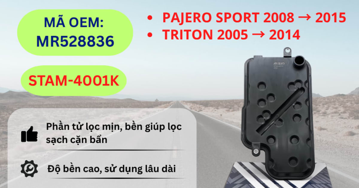 Lọc nhớt hộp số Mitsubishi hiệu Aisin mã STAM-4001K
