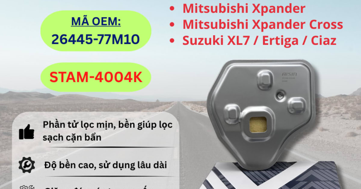 Lọc nhớt hộp số Mitsubishi, Suzuki hiệu Aisin mã STAM-4004K