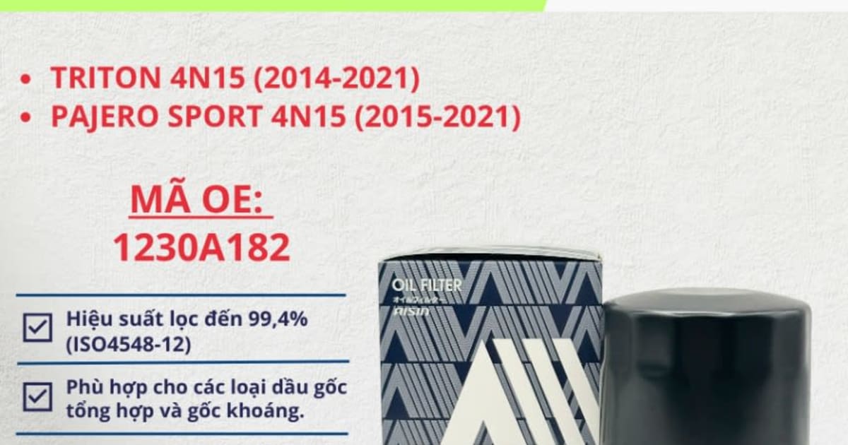 Lọc nhớt động cơ Mitsubishi hiệu Aisin mã OFLAZ-4127