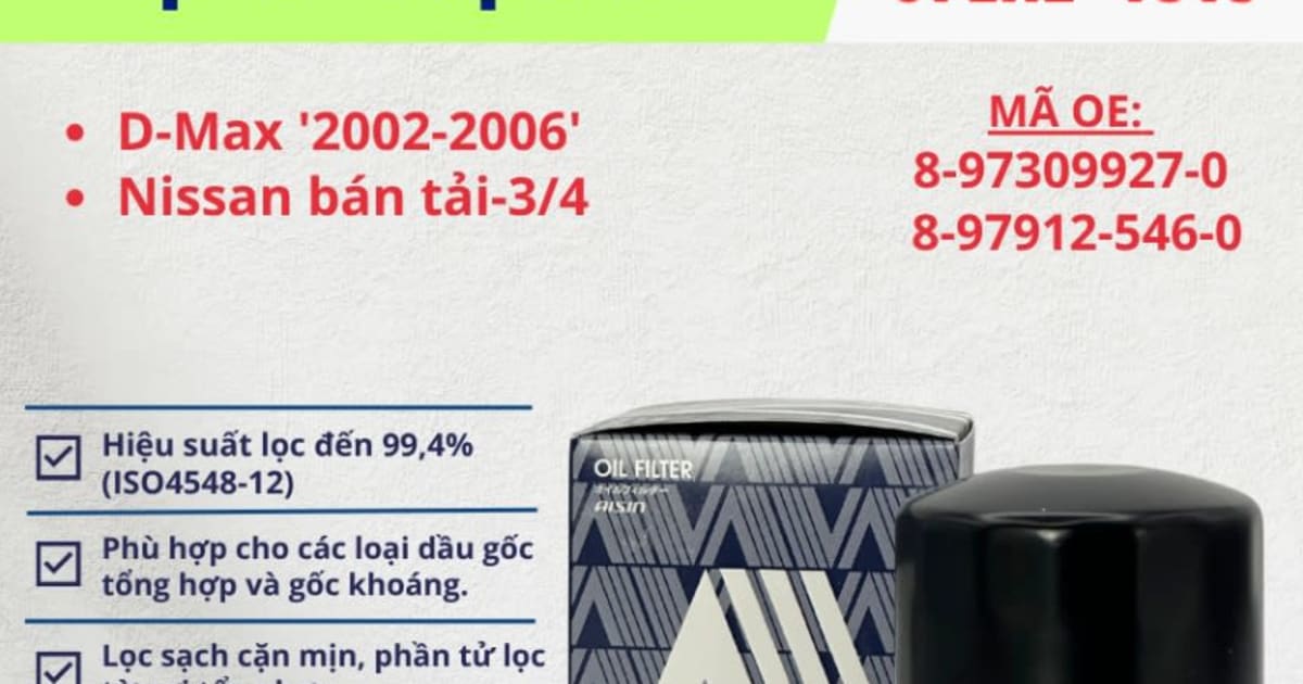 Lọc nhớt động cơ Isuzu, Nissan hiệu Aisin mã OFLAZ-4013
