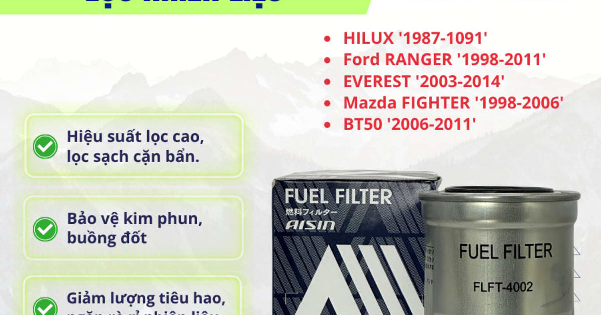 Lọc dầu diesel Toyota, Ford, Mazda hiệu Aisin mã FLFT-4002