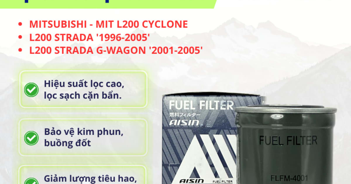 Lọc dầu diesel Mitsubishi hiệu Aisin mã FLFM-4001