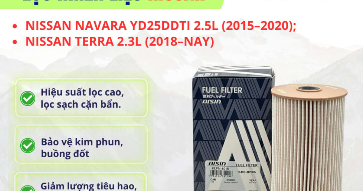 Lọc dầu diesel Nissan hiệu Aisin mã FLFN-4019