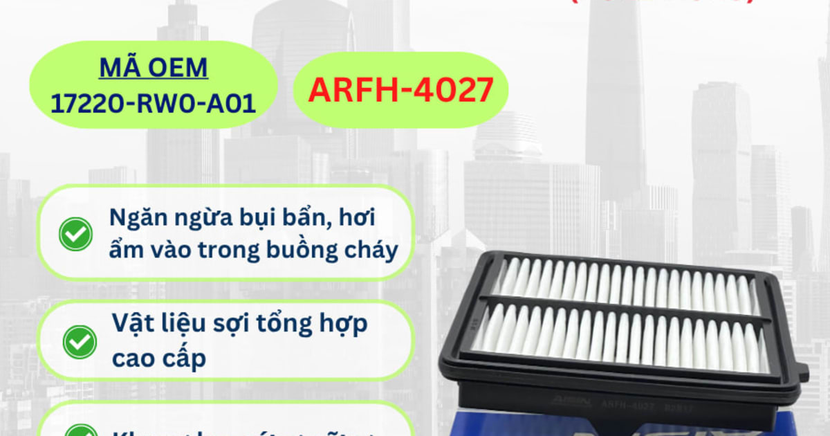 Lọc gió động cơ Honda hiệu Aisin mã ARFH-4027