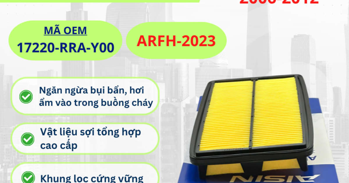 Lọc gió động cơ Honda hiệu Aisin mã ARFH-4023