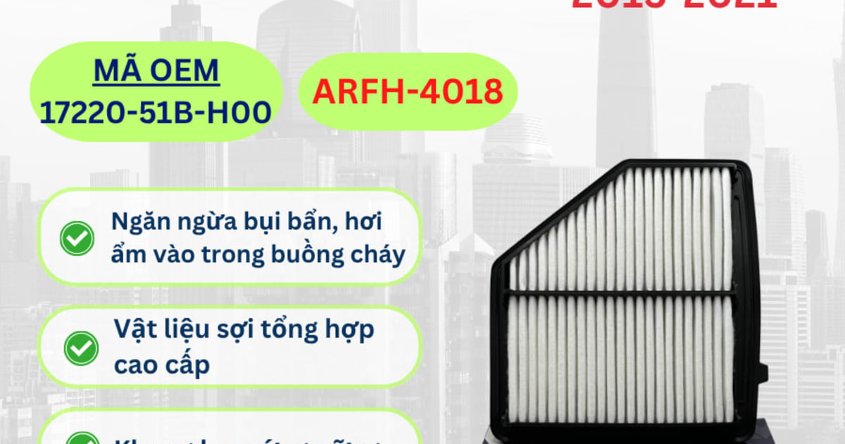 Lọc gió động cơ Honda hiệu Aisin mã ARFH-4018