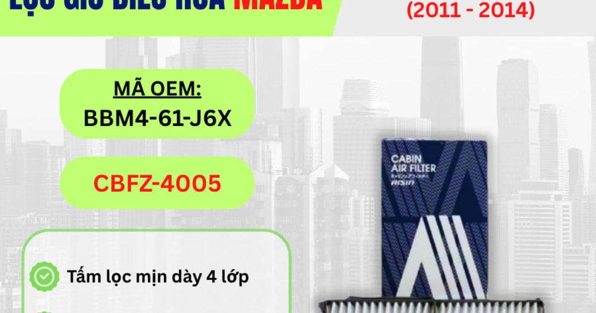 Lọc gió điều hòa Mazda hiệu Aisin mã CBFZ-4005