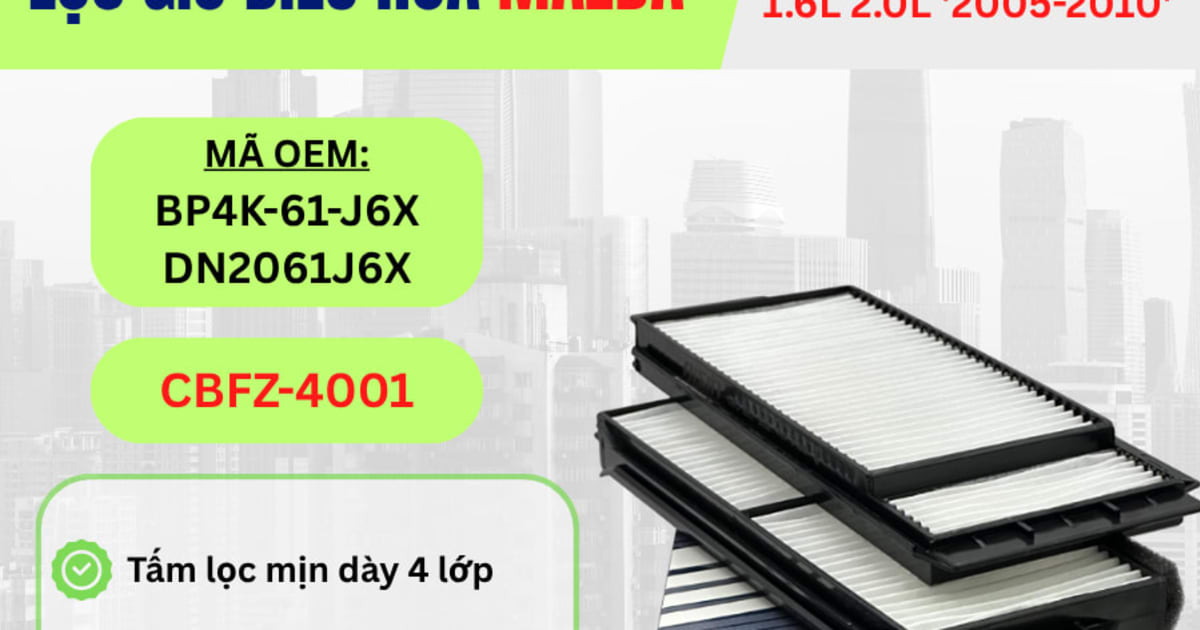 Lọc gió điều hòa Mazda hiệu Aisin mã CBFZ-4001