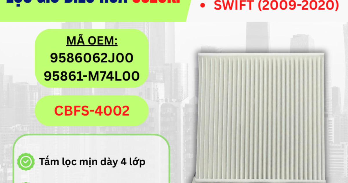 Lọc gió điều hòa Suzuki hiệu Aisin mã CBFS-4002
