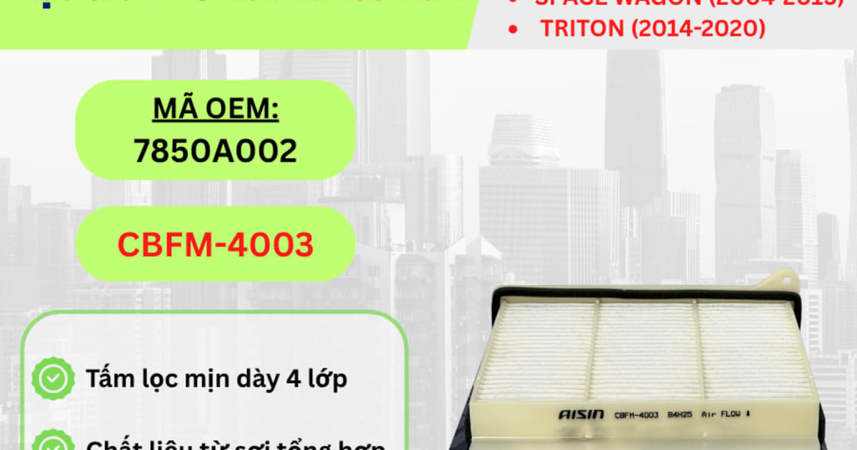 Lọc gió điều hòa Mitsubishi hiệu Aisin mã CBFM-4003