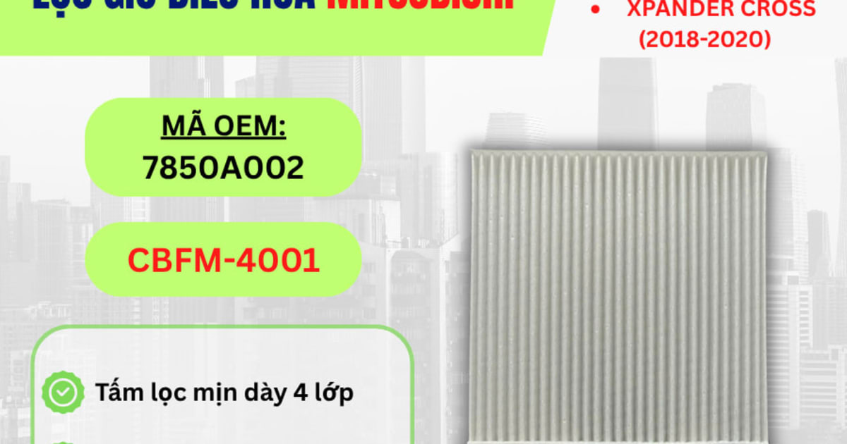 Lọc gió điều hòa Mitsubishi hiệu Aisin mã CBFM-4001