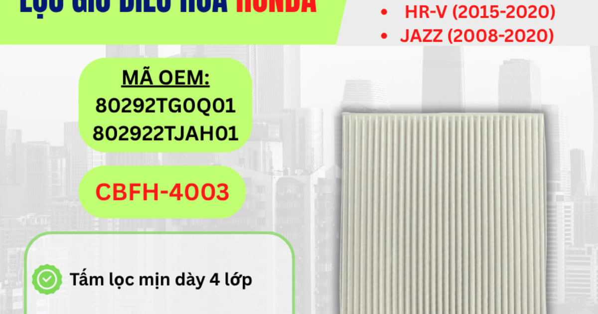 Lọc gió điều hòa Honda hiệu Aisin mã CBFH-4003