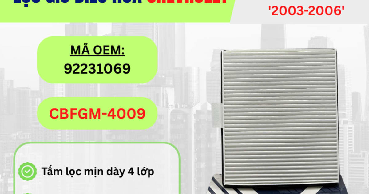 Lọc gió điều hòa Chevrolet hiệu Aisin mã CBFGM-4009