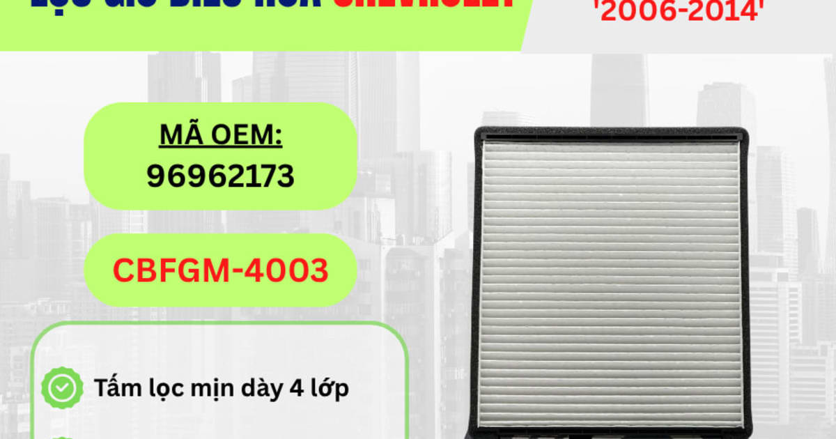 Lọc gió điều hòa Chevrolet hiệu Aisin mã CBFGM-4003