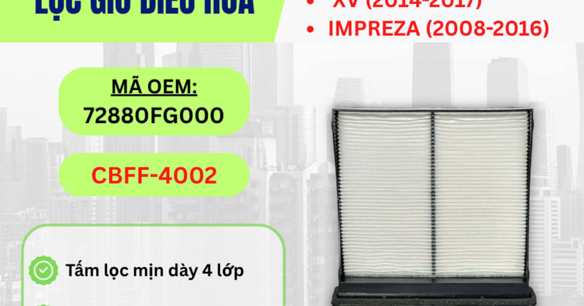 Lọc gió điều hòa Subaru hiệu Aisin mã CBFF-4002