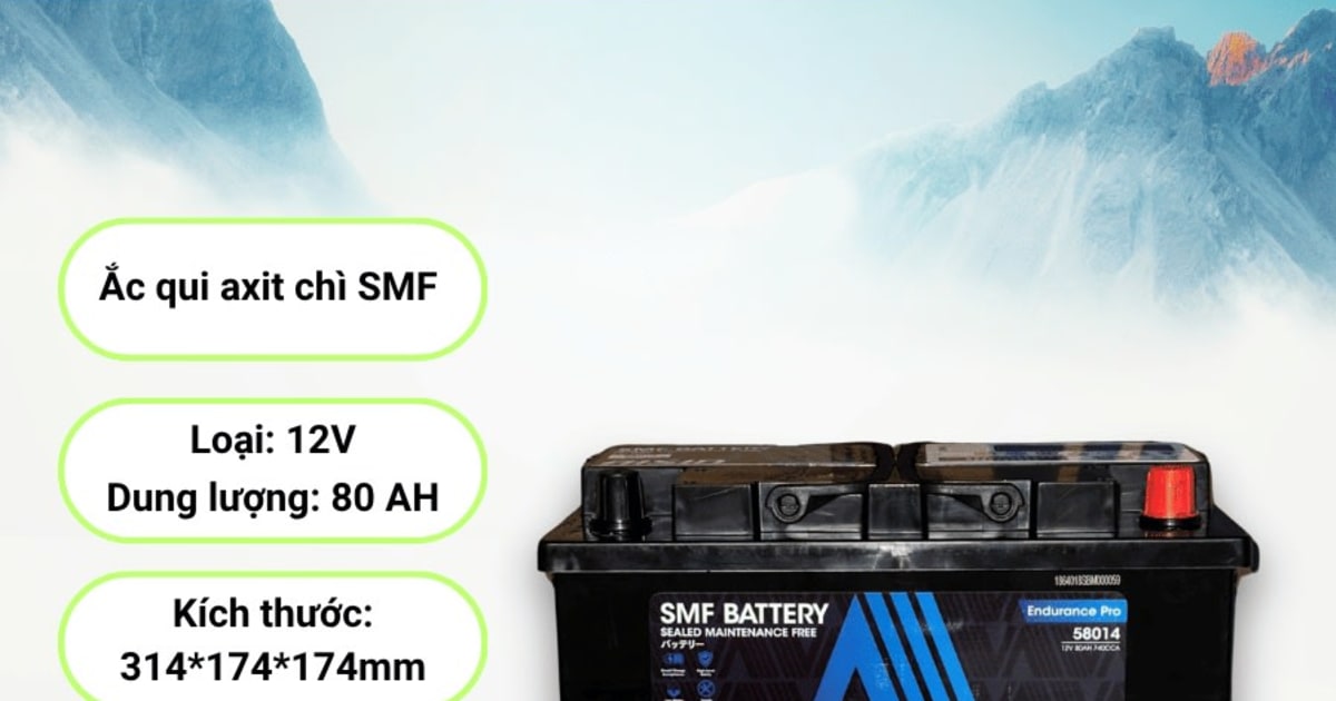 Ắc qui axit chì SMF - Automotive Battery, P/N: BTR4S-58014, Loại: 12V, dung lượng: 80AH, Kích thước: 314*174*174mm, dùng để khởi động động cơ piston cho xe ô tô - Nhãn hiệu: AISIN. Hàng mới 100%