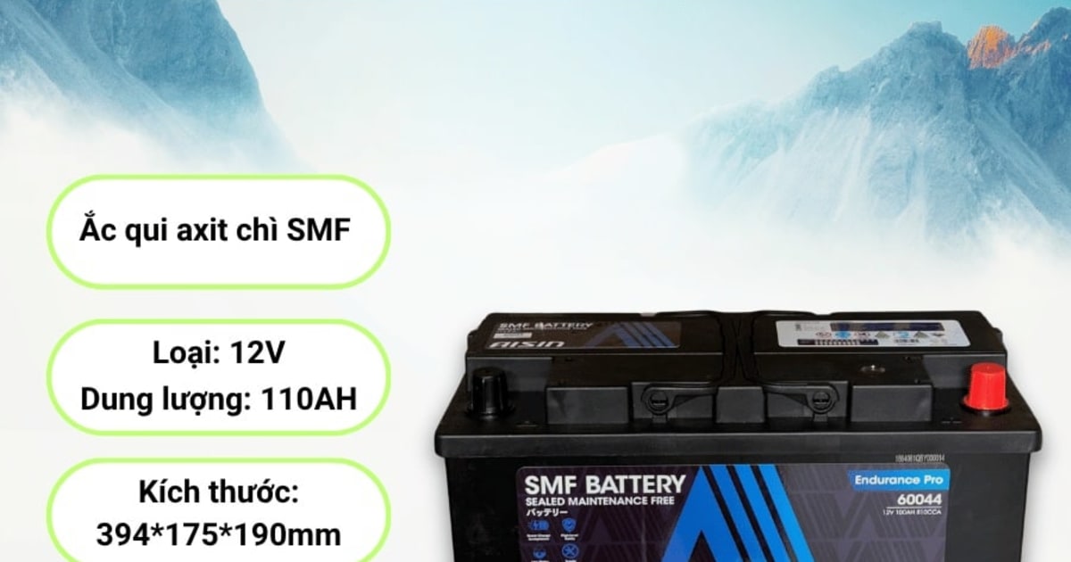 Ắc qui axit chì SMF - Automotive Battery, P/N: BTR4S-61038, Loại: 12V, dung lượng: 110AH, Kích thước: 394*175*190mm, dùng để khởi động động cơ piston cho xe ô tô - Nhãn hiệu: AISIN. Hàng mới 100%