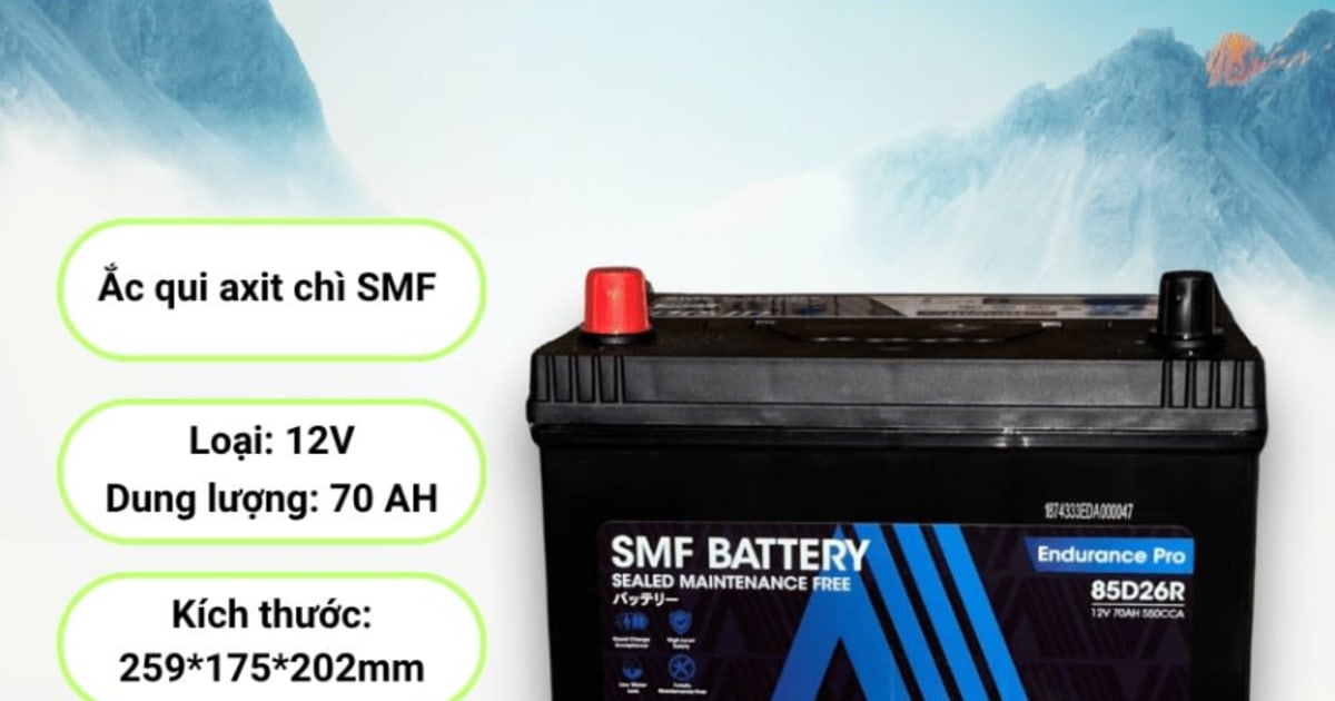 Ắc qui axit chì SMF - Automotive Battery, P/N: BTR4S-85D26R, Loại: 12V, dung lượng: 70AH, Kích thước: 259*175*202mm, dùng để khởi động động cơ piston cho xe ô tô - Nhãn hiệu: AISIN. Hàng mới 100%
