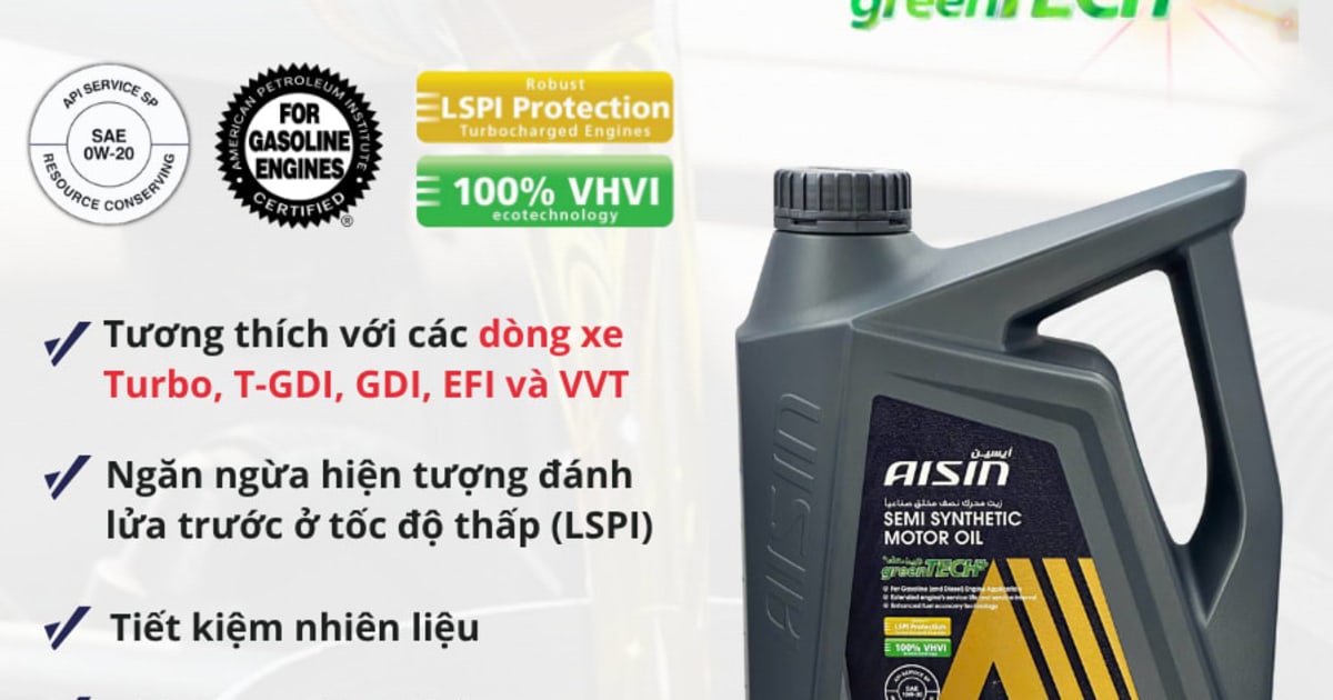 Dầu động cơ Xăng 10W-30 API SP 7.500Km 4 Lít Hiệu Aisin mã ESSP1034P