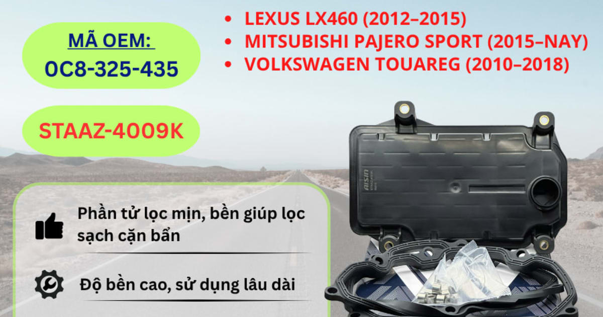 Lọc nhớt hộp số Lexus, Mitsubishi, Volkswagen hiệu Aisin mã STAAZ-4009K