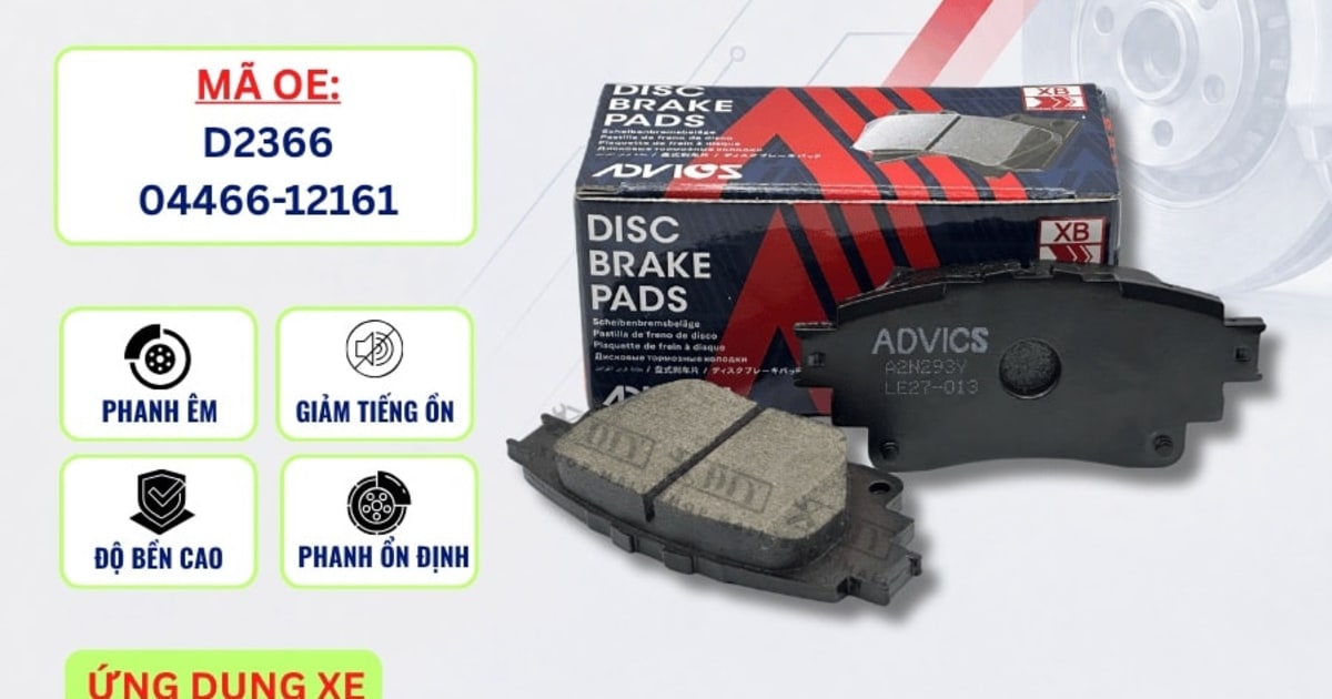 Bố thắng sau Toyota Corolla Altis, Alphard / Lexus IS, LM - ADVICS A2N293Y