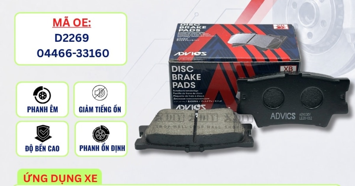 Bố thắng sau Toyota Camry, Avalon / Lexus ES, ES350 - ADVICS A2N130Y