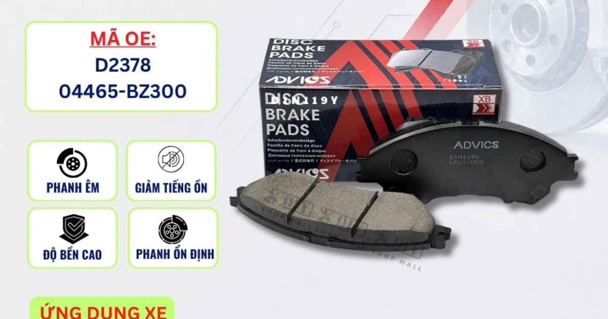 Bố thắng trước Mitsubishi Xpander, Xforce / Suzuki SX4 S-Cross, Vitara - ADVICS D1N119Y