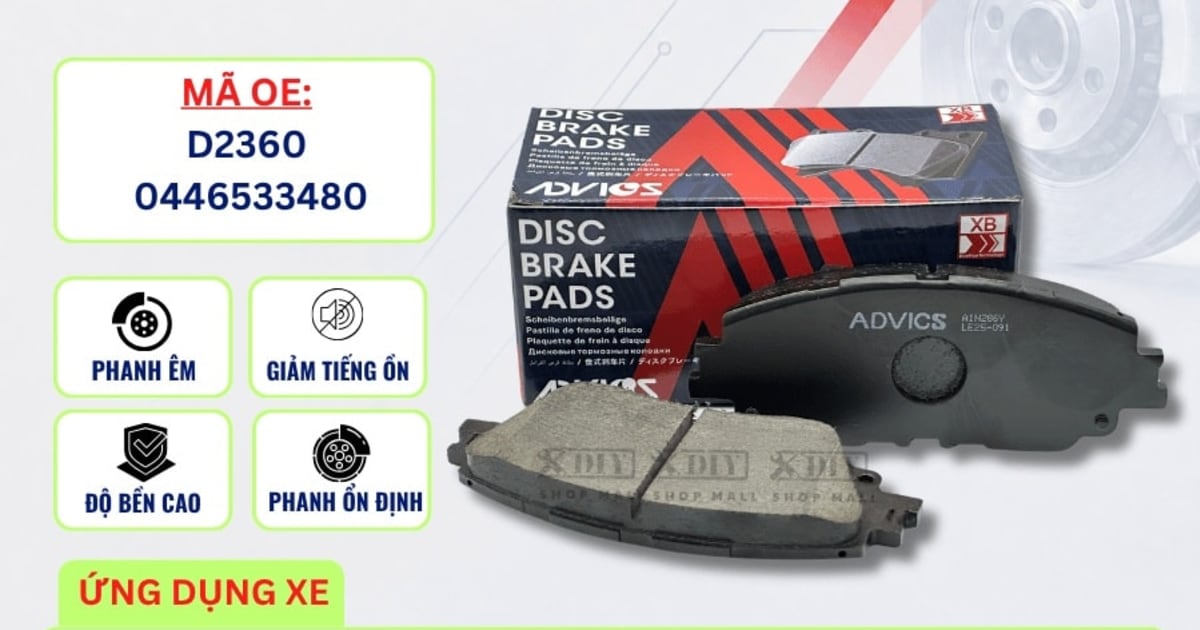Bố thắng trước Toyota Camry, Corolla Cross / Lexus ES, ES250 - ADVICS A1N286Y