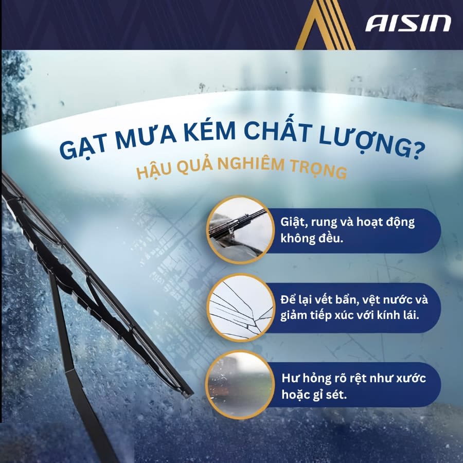 Gạt mưa 3 khúc cao su tổng hợp 24 inch - Móc U