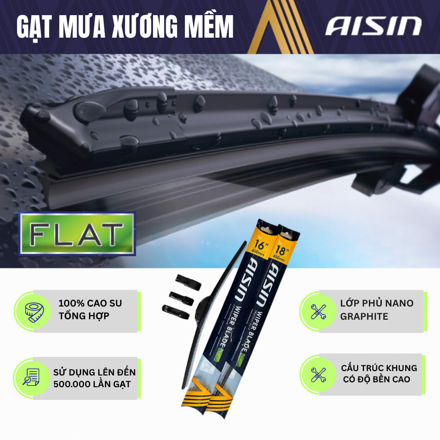 Gạt mưa xương mềm cao su tổng hợp 24 inch - Móc U, Top Lock 15/19