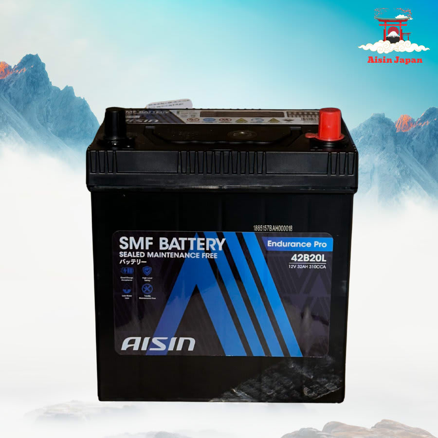 Ắc qui axit chì SMF - Automotive Battery, P/N: BTR4S-42B20L, Loại: 12V, dung lượng: 32AH, Kích thước: 195*126*201mm, dùng để khởi động động cơ piston cho xe ô tô - Nhãn hiệu: AISIN. Hàng mới 100%
