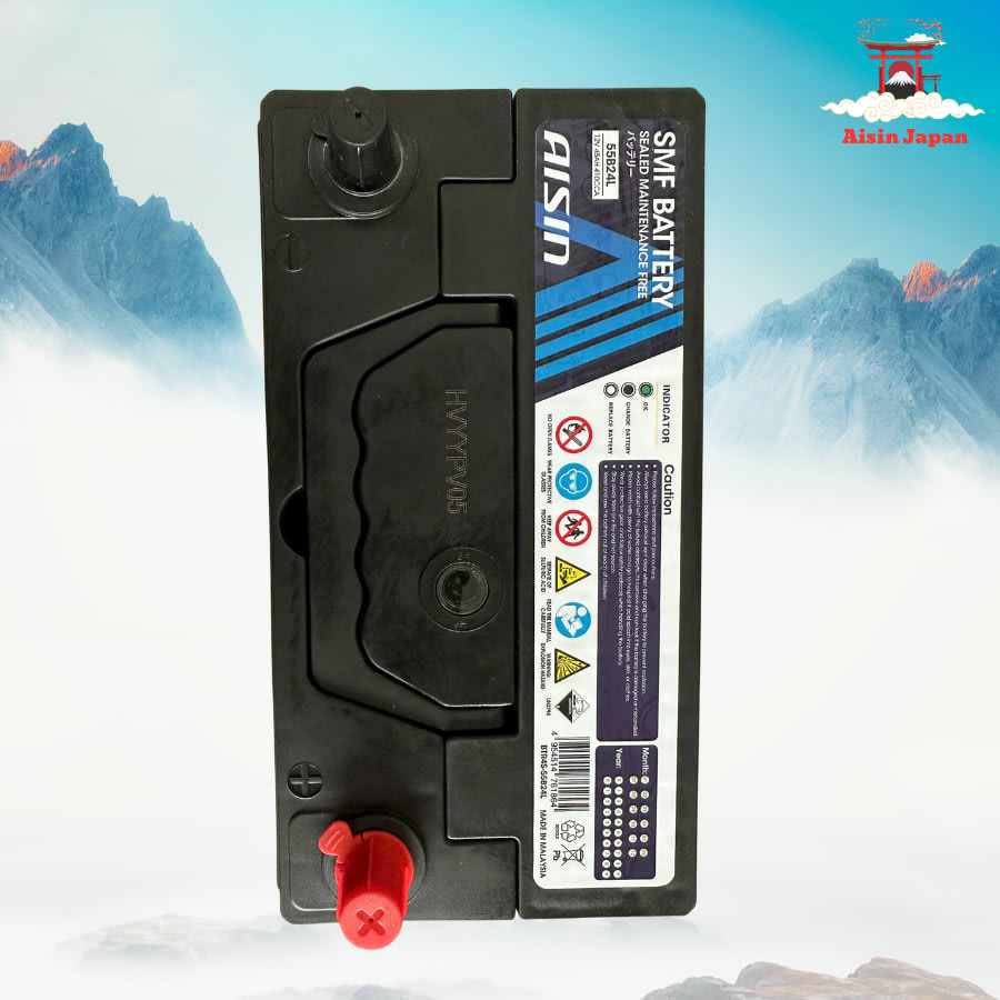 Ắc qui axit chì SMF - Automotive Battery, P/N: BTR4S-55B24L, loại 12V, dung lượng: 45AH, Kích thước: 236x128x200mm, Hiệu: AISIN, dùng để khởi động động cơ piston cho xe ô tô. Mới 100%