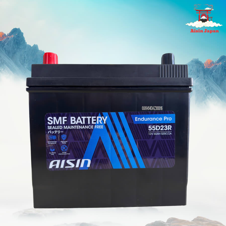 Ắc qui axit chì SMF - Automotive Battery, P/N: BTR4S-55D23R, loại 12V, dung lượng: 60AH, Kích thước: 231x172x202mm, Hiệu: AISIN, dùng để khởi động động cơ piston cho xe ô tô. Mới 100%
