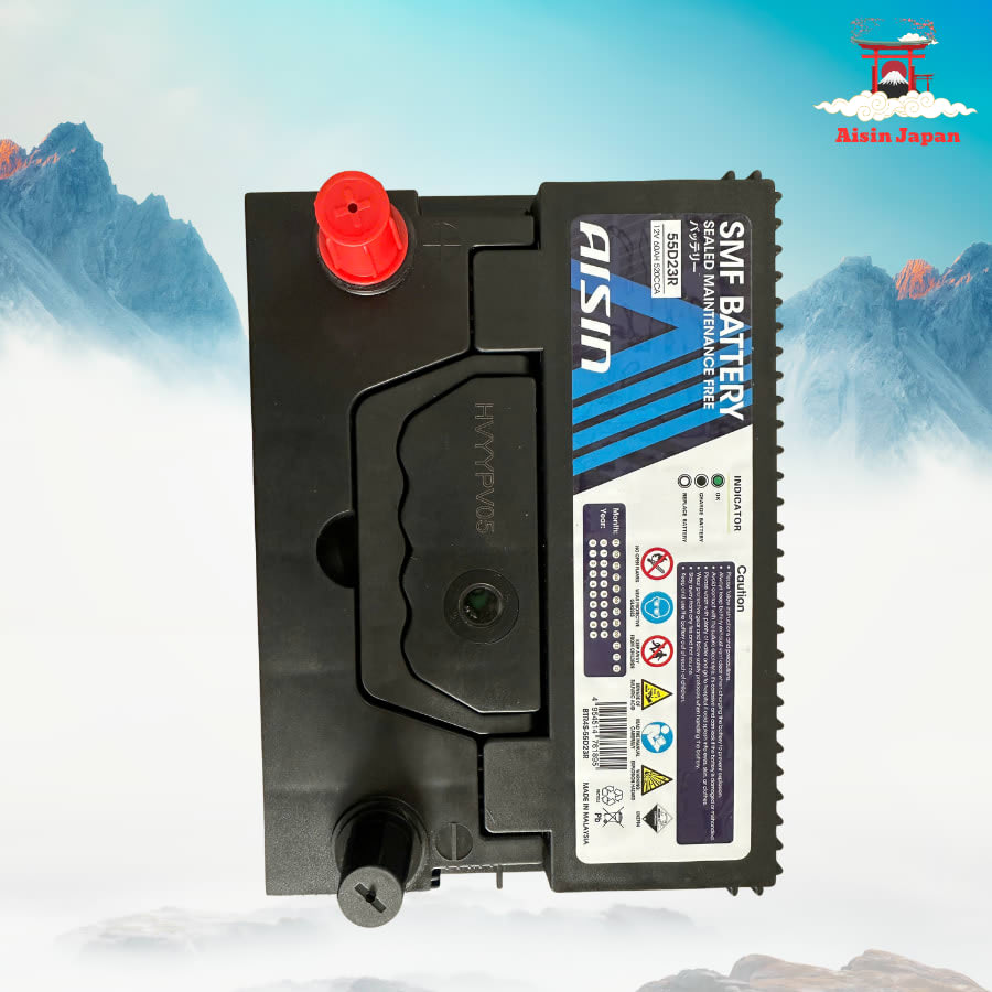 Ắc qui axit chì SMF - Automotive Battery, P/N: BTR4S-55D23R, loại 12V, dung lượng: 60AH, Kích thước: 231x172x202mm, Hiệu: AISIN, dùng để khởi động động cơ piston cho xe ô tô. Mới 100%