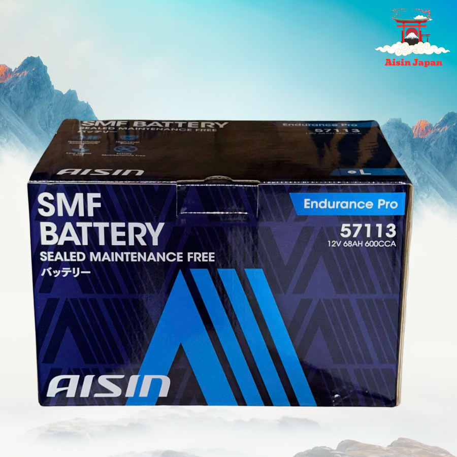Ắc qui axit chì SMF - Automotive Battery, P/N: BTR4S-57113, Loại: 12V, dung lượng: 68AH, Kích thước: 278*175*174mm, dùng để khởi động động cơ piston cho xe ô tô - Nhãn hiệu: AISIN. Hàng mới 100%