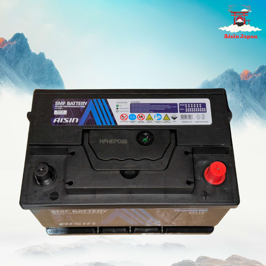 Ắc qui axit chì SMF - Automotive Battery, P/N: BTR4S-57113, Loại: 12V, dung lượng: 68AH, Kích thước: 278*175*174mm, dùng để khởi động động cơ piston cho xe ô tô - Nhãn hiệu: AISIN. Hàng mới 100%